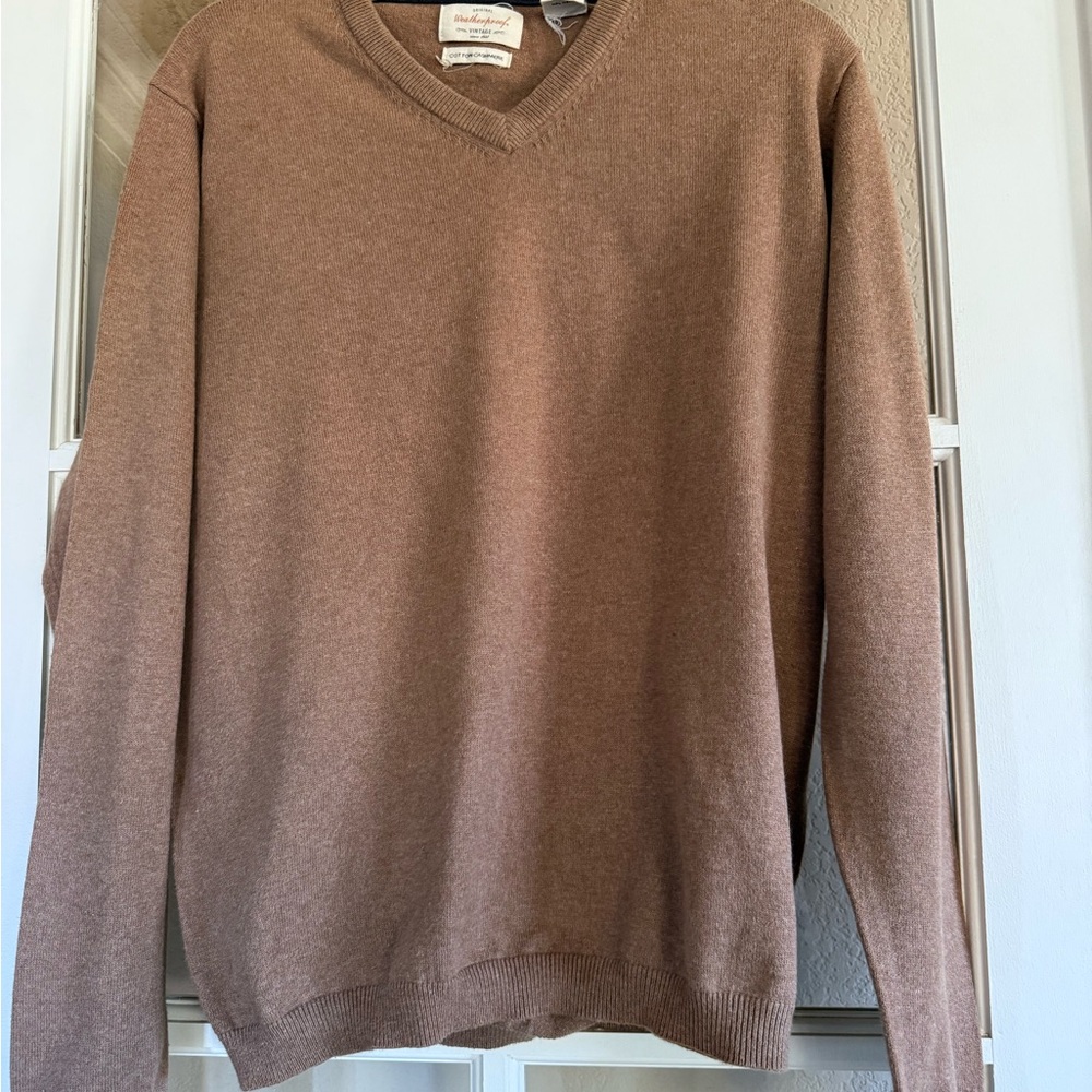 Weatherproof Men's Light Brown V-Neck Sweater